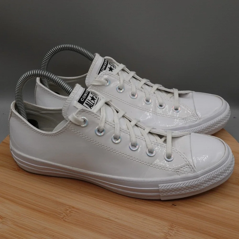 Converse‎ Shoes M 7 W 9 Chuck Taylor Low Top White Patent Leather 164715C